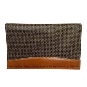 NWOT Charles Jourdan Paris Actif Vintage Leather Trim Embossed Long Wallet